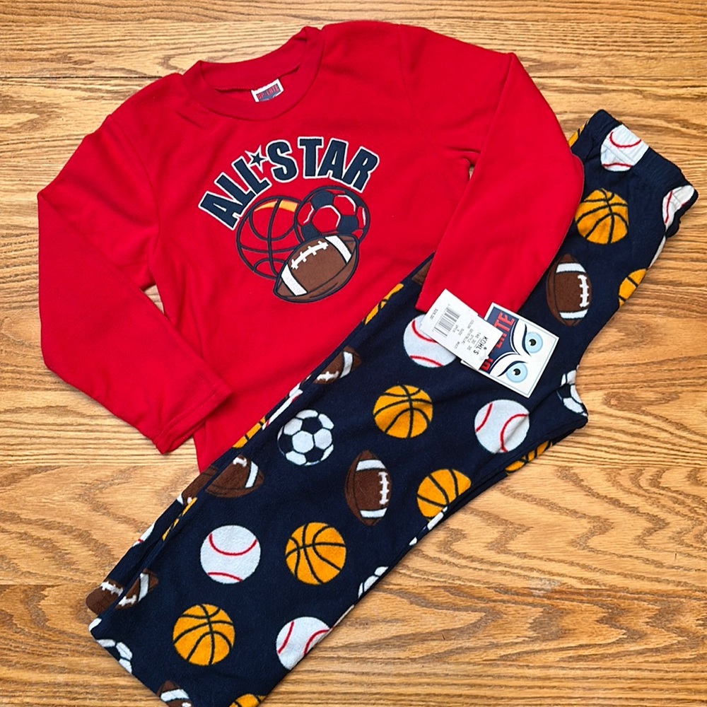 Boys Sports Themed Two Piece Pajama Set